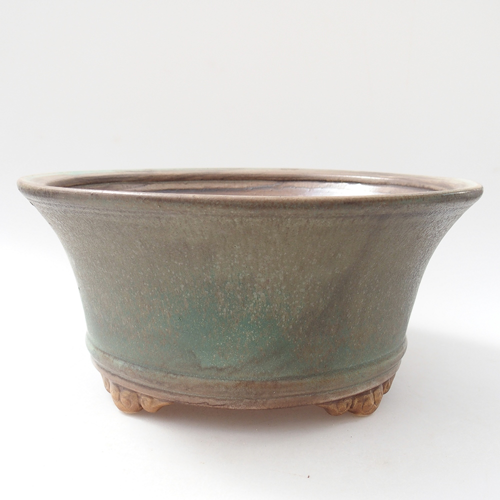 Bonsaischale aus Keramik 24 x 24 x 11,5 cm, grün