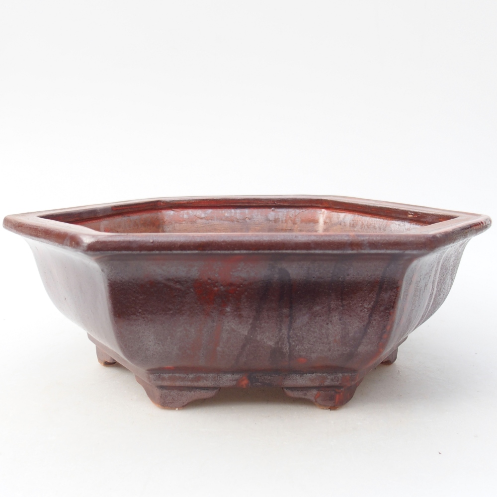 Bonsaischale aus Keramik 24 x 21 x 7,5 cm, Farbe rot