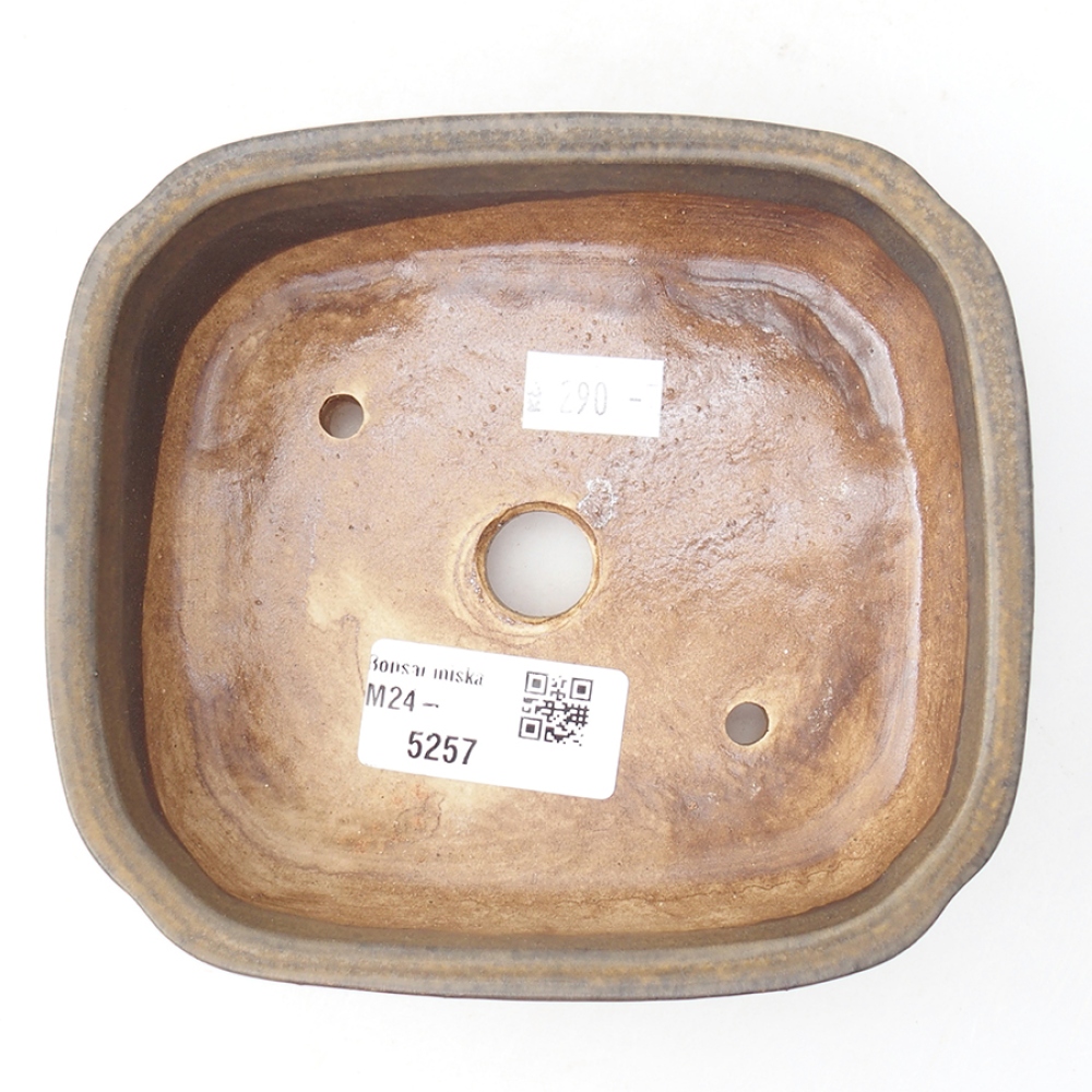 Bonsaischale aus Keramik 13,5 x 12 x 4 cm, Farbe braun