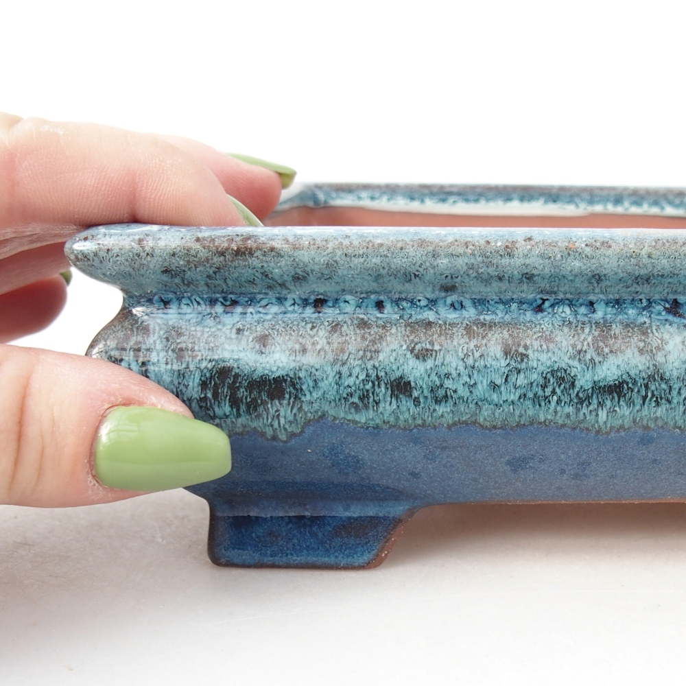 Schale 15 x 15 x 5 cm blau-weiß