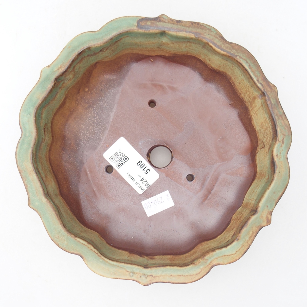 Keramik-Bonsaischale 18,5 x 18,5 x 5 cm, Farbe Grün