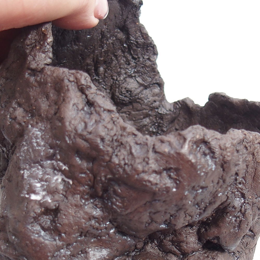 Keramikschale 11 x 10 x 14 cm , Farbe braun