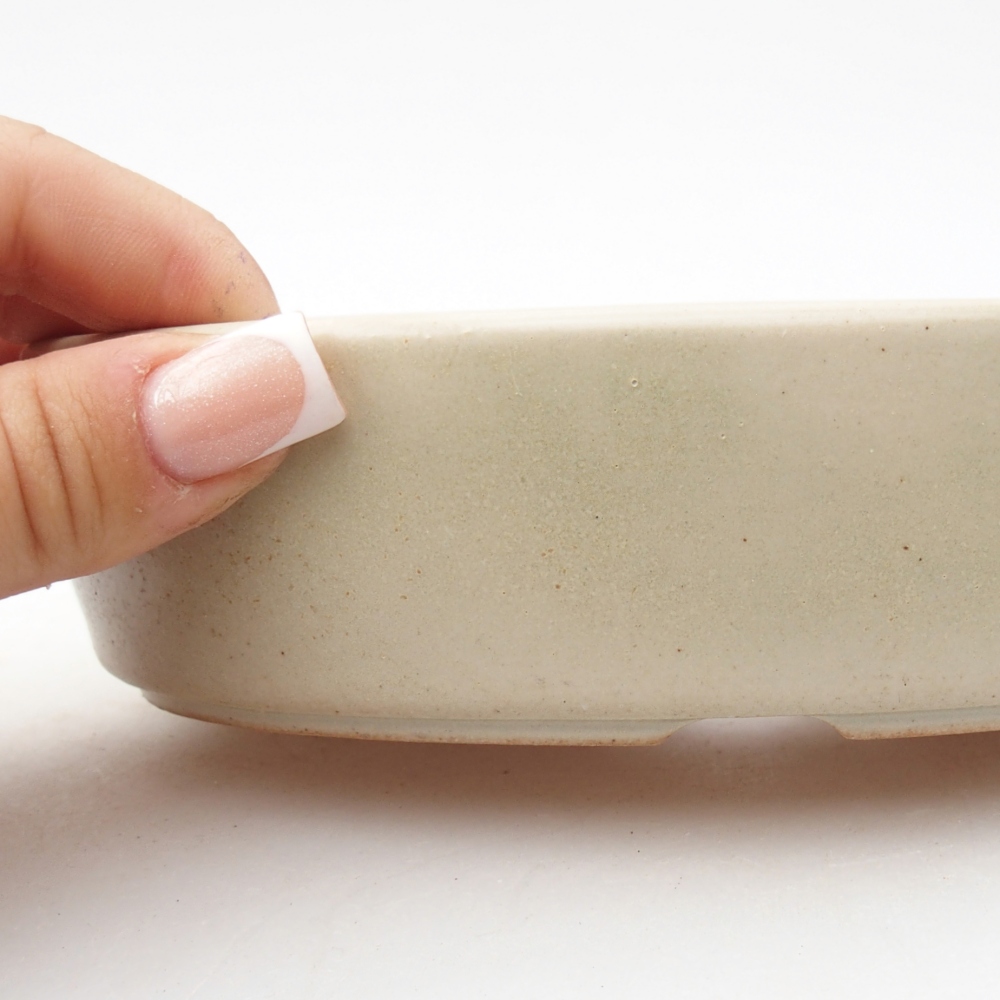 Bonsaischale aus Keramik 16,5 x 11,5 x 4,5 cm, Farbe beige