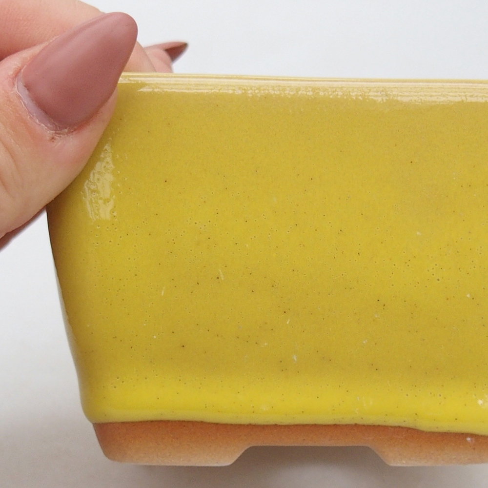 Bonsaischale aus Keramik 8,5 x 8,5 x 6 cm, gelb