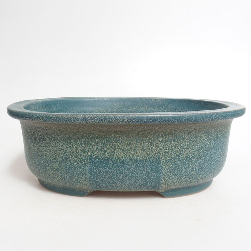 Keramik-Bonsaischale 23,5 x 19 x 7,5 cm, Farbe blau