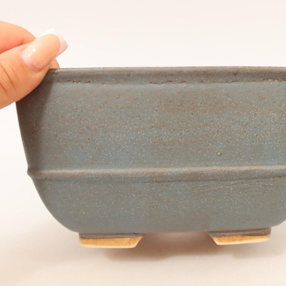 Keramik-Bonsai-Schale 16,5 x 16,5 x 9,5 cm, Farbe: Blau
