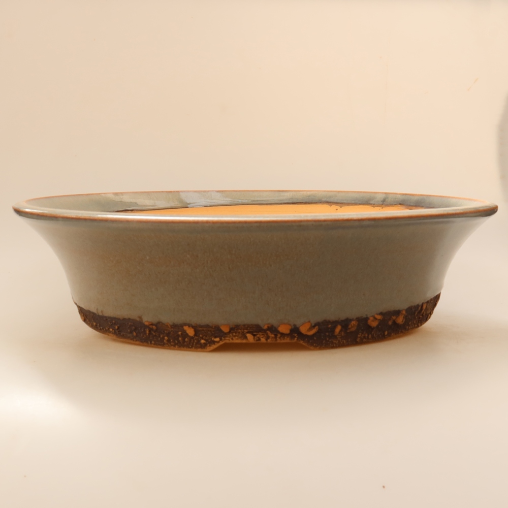 Keramik-Bonsai-Schale 35,5 x 35,5 x 9 cm, Farbe: grau – NUR PERSÖNLICHE ABHOLUNG oder Palettentransport