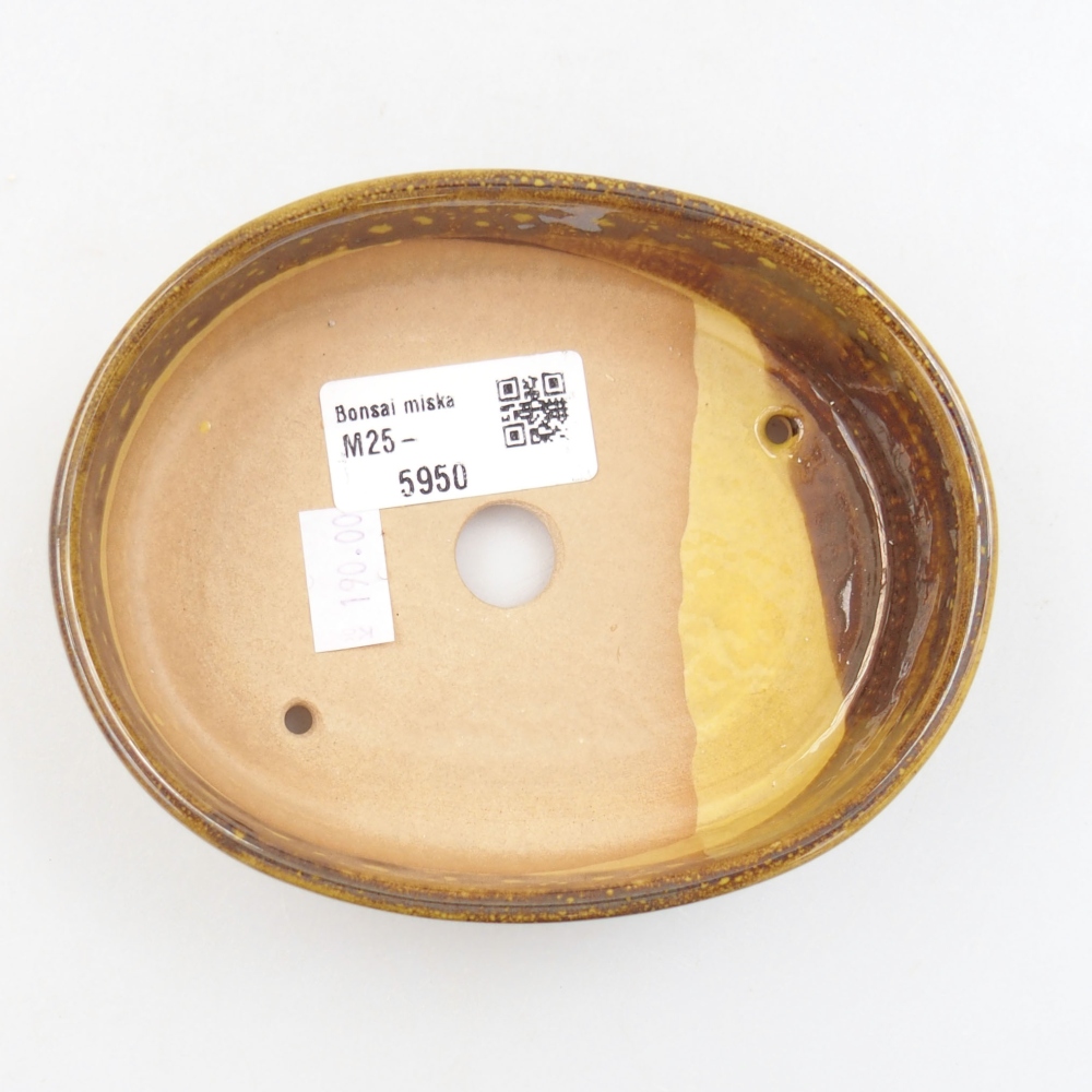 Keramik-Bonsaischale 13 x 10 x 4 cm, Farbe gelb