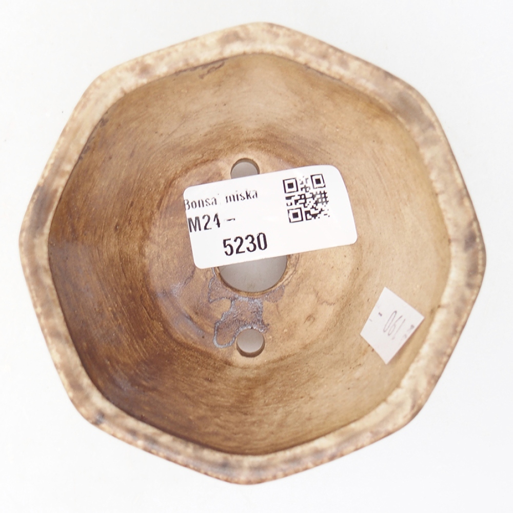 Bonsaischale aus Keramik 8,5 x 8,5 x 6 cm, Farbe beige
