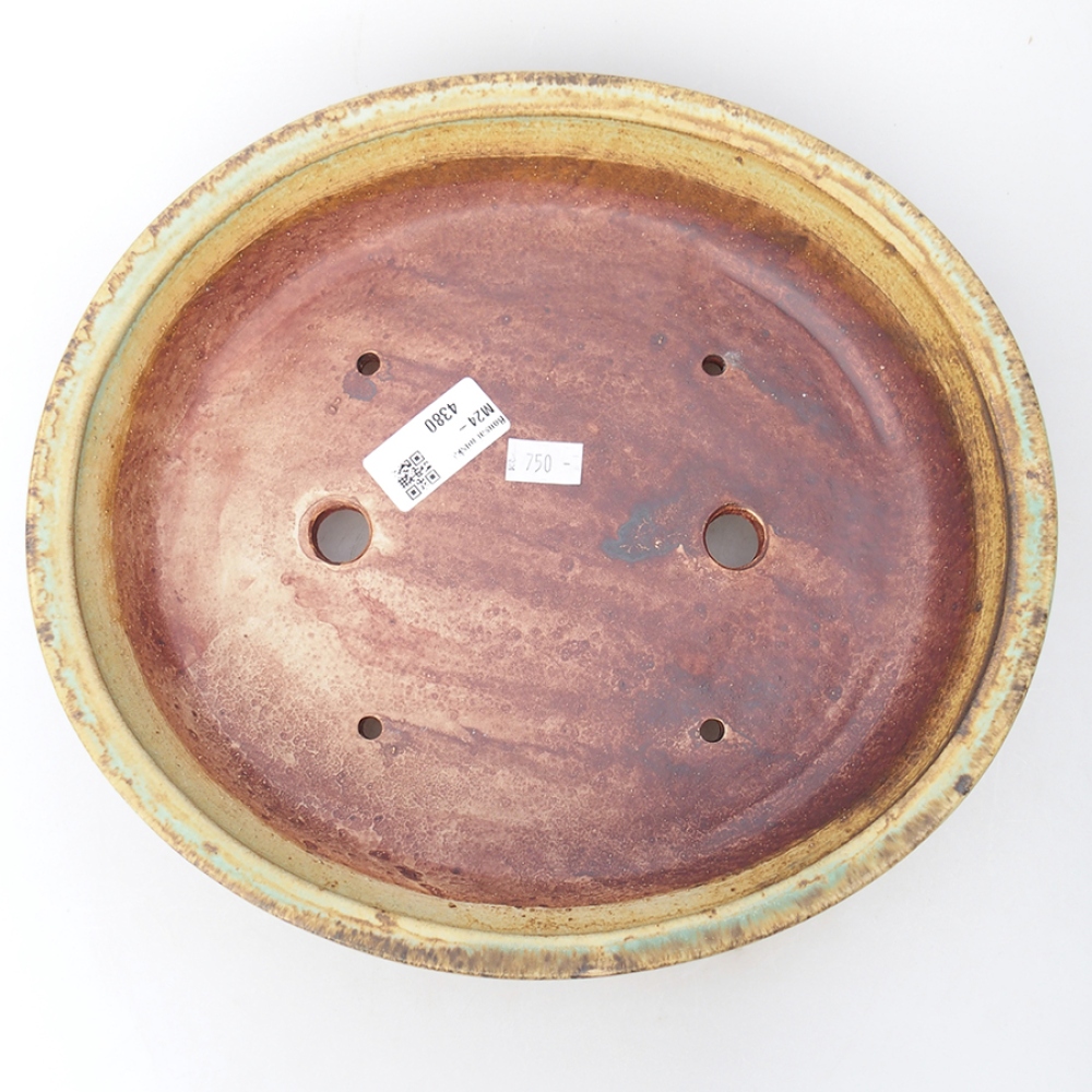 Keramik-Bonsaischale 26,5 x 24 x 5,5 cm, Farbe Grün
