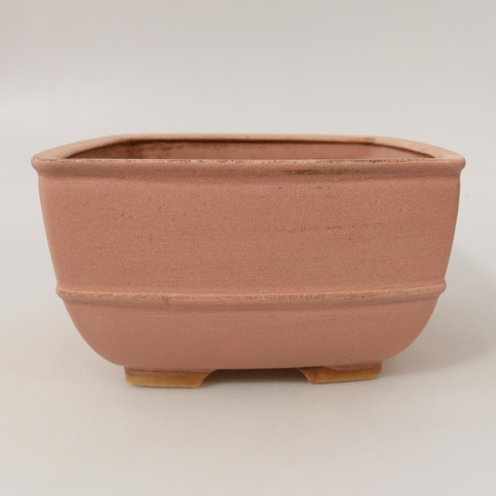 Keramik-Bonsai-Schale, 16,5 × 16,5 × 9,5 cm, Farbe: Rosa