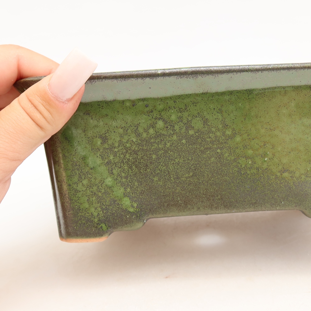 Keramik-Bonsai-Schale 18 x 14 x 7 cm, Farbe: grün