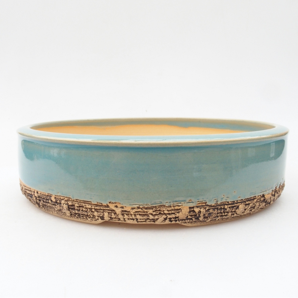 Keramik Bonsai Schale 21,5 x 21,5 x 5 cm, blau