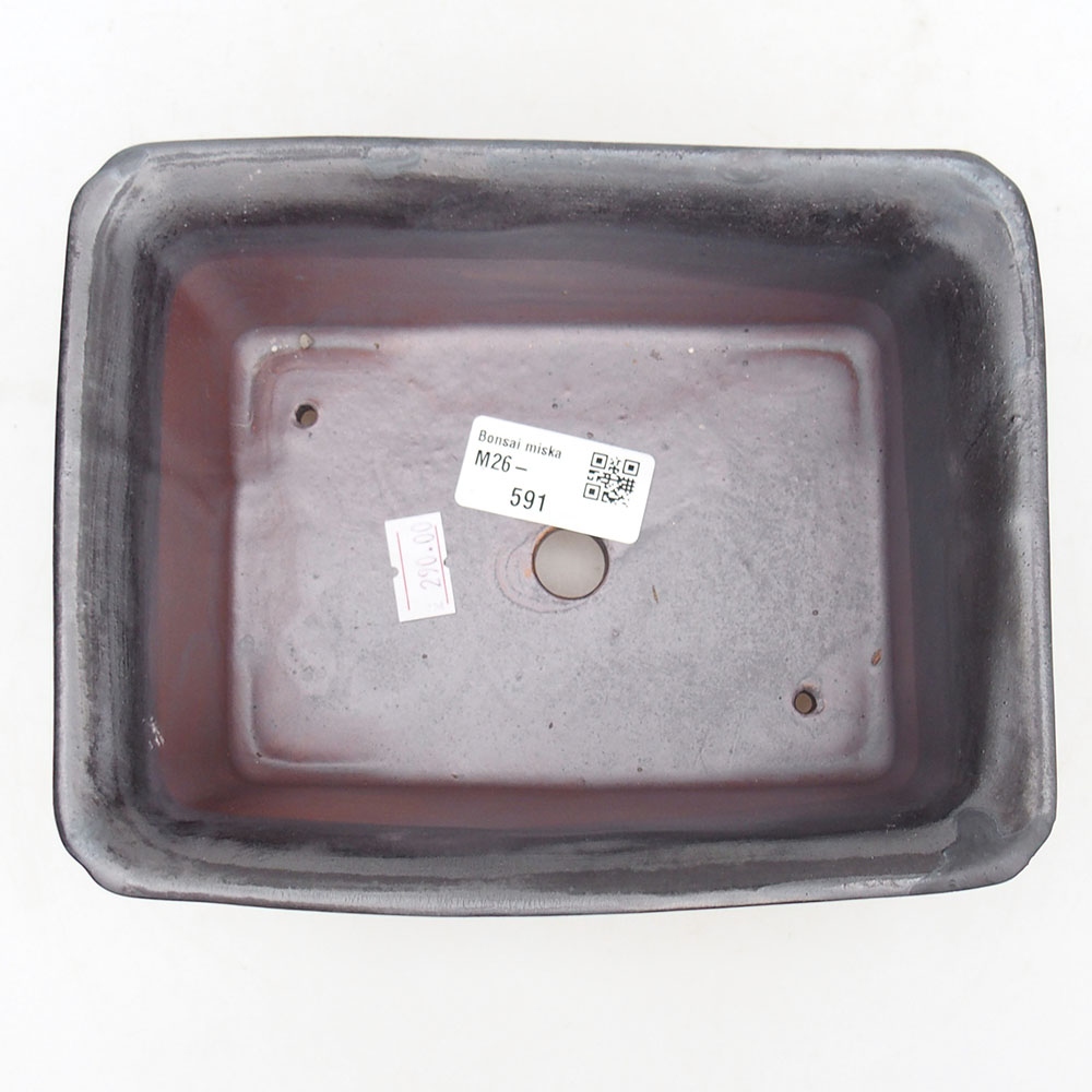 Bonsaischale aus Keramik 18 x 14 x 7,5 cm, schwarz