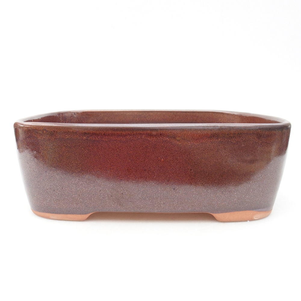 Keramik-Bonsaischale 23 x 18 x 7,5 cm, Farbe Braun