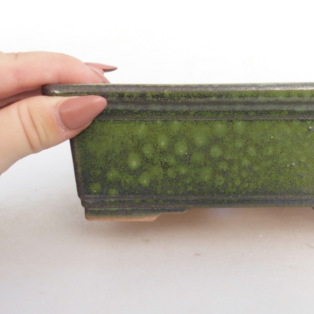 Bonsaischale aus Keramik 16 x 12 x 6 cm, grün