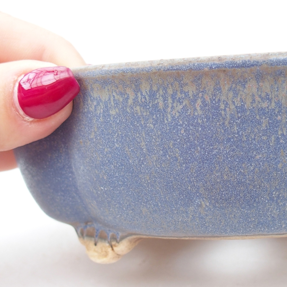 Bonsaischale aus Keramik 13,5 x 13 x 5 cm, Farbe blau