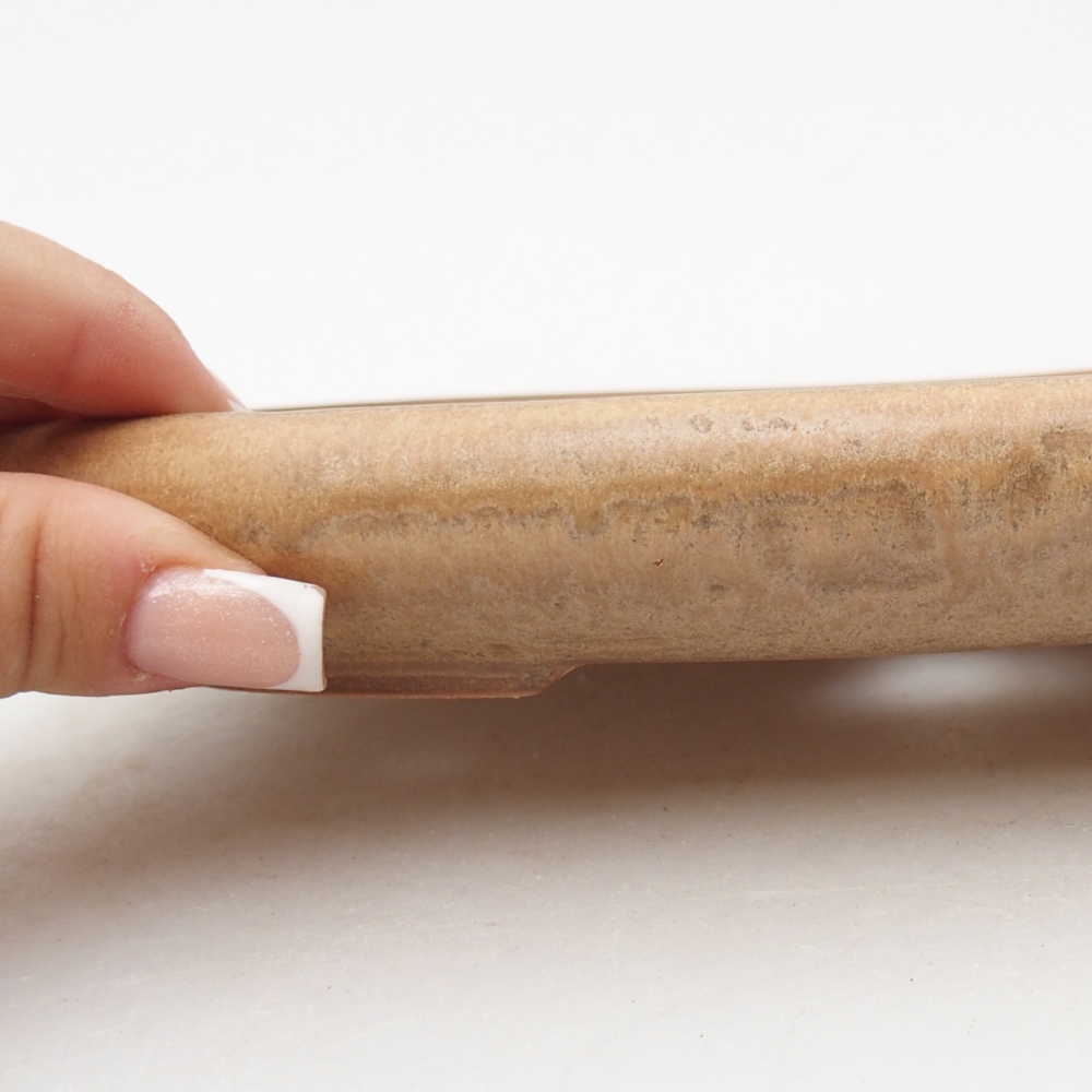 Bonsaischale aus Keramik 22,5 x 16,5 x 3 cm, Farbe beige