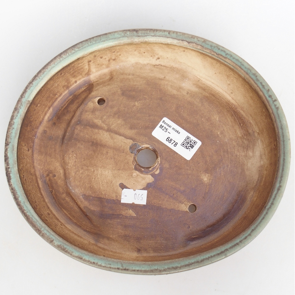 Bonsaischale aus Keramik 22,5 x 20 x 4,5 cm, grün