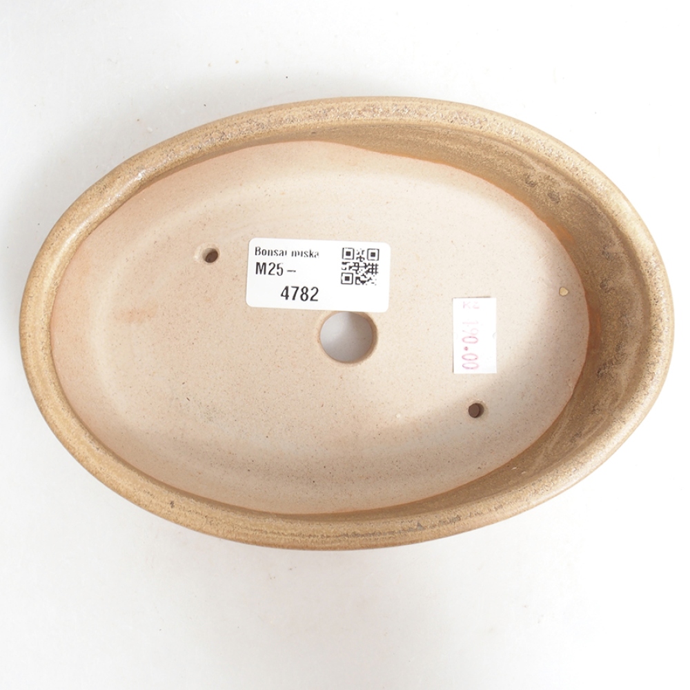Keramik-Bonsaischale 16,5 x 11 x 4 cm, Farbe beige