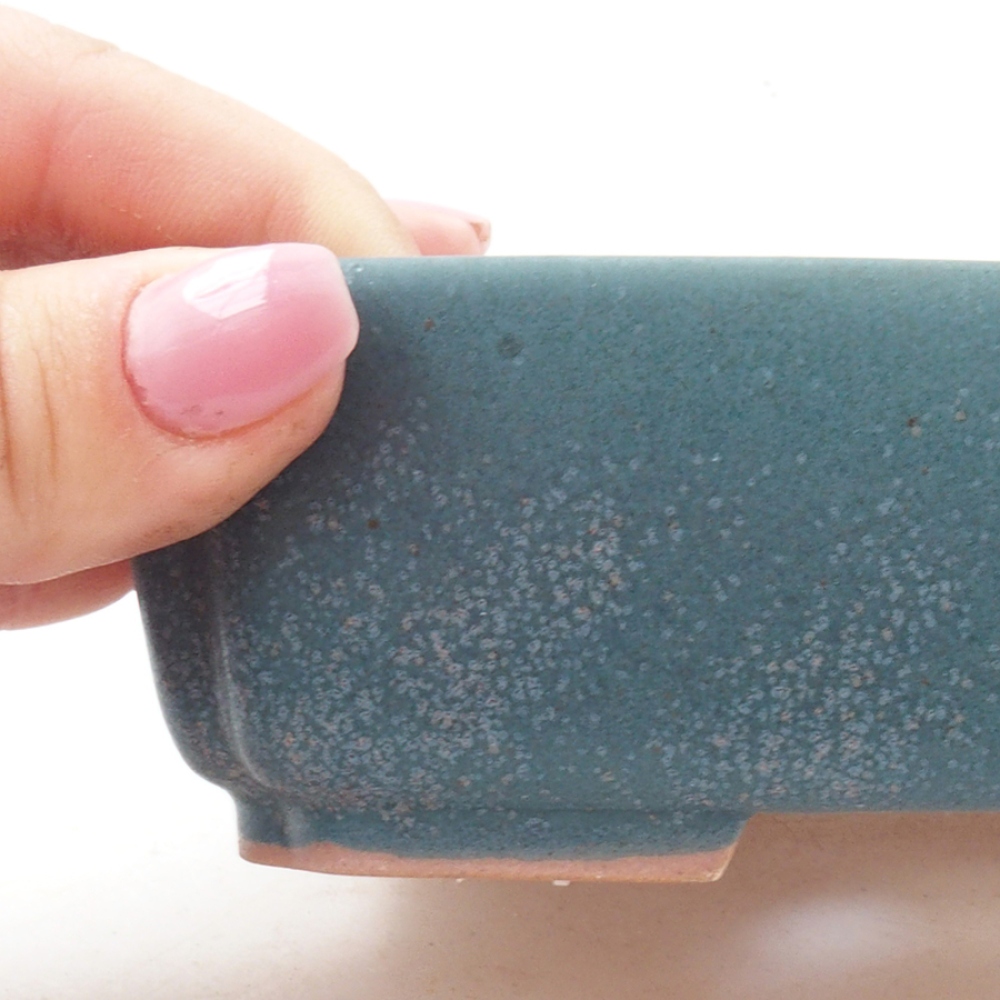 Keramik-Bonsaischale 15 x 12 x 4 cm, Farbe blau