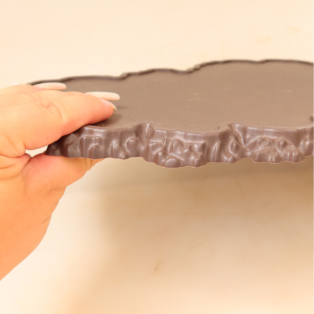 Kunststoff-Sockel für Bonsai, 43 x 25 x 1,5 cm, Farbe: braun