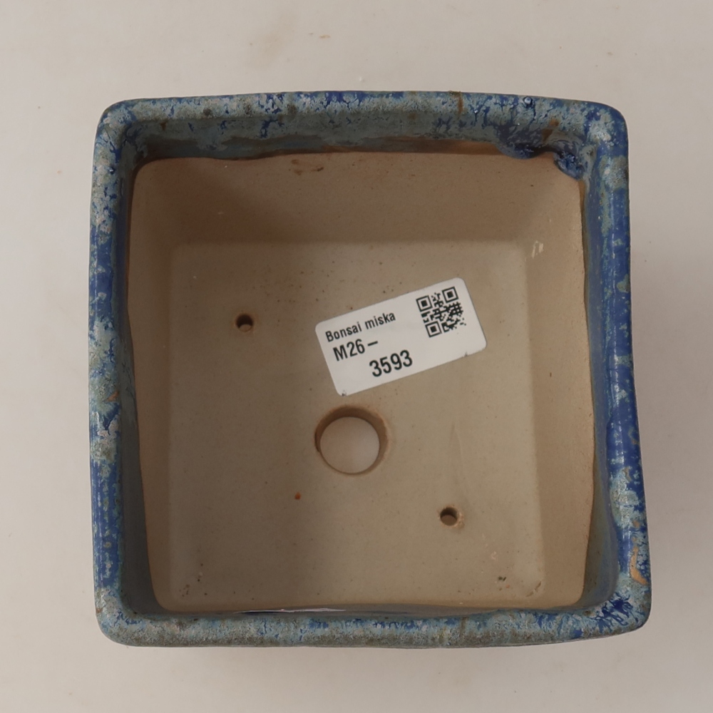 Keramik-Bonsai-Schale 11,5 x 11,5 x 9 cm, Farbe: Blau