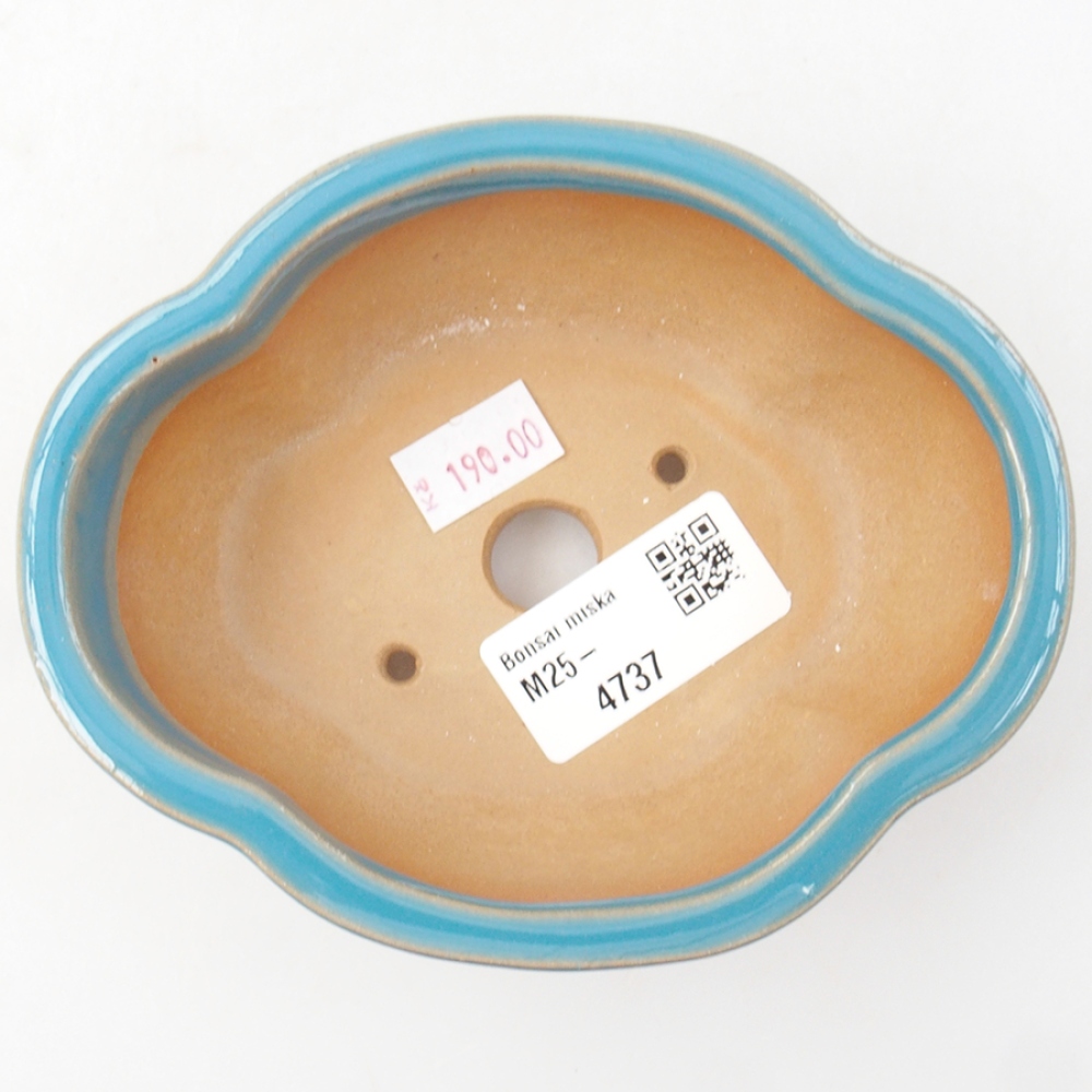 Keramik-Bonsaischale 12,5 x 10 x 4,5 cm, Farbe blau