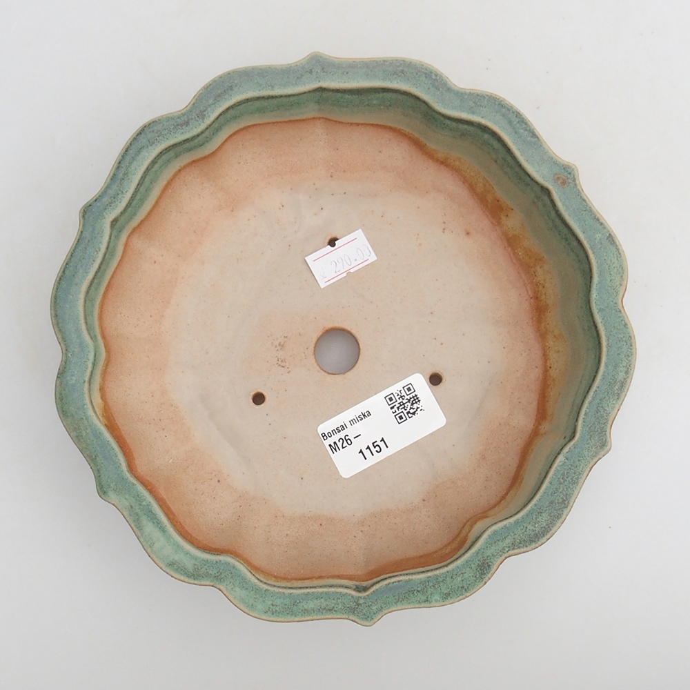 Bonsaischale aus Keramik 18 x 18 x 4,5 cm, grün
