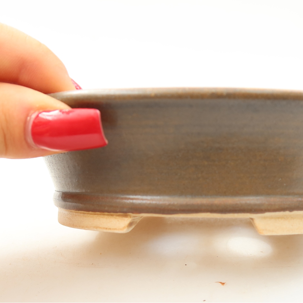 Keramik-Bonsai-Schale 13 x 11,5 x 4 cm, Farbe: braun