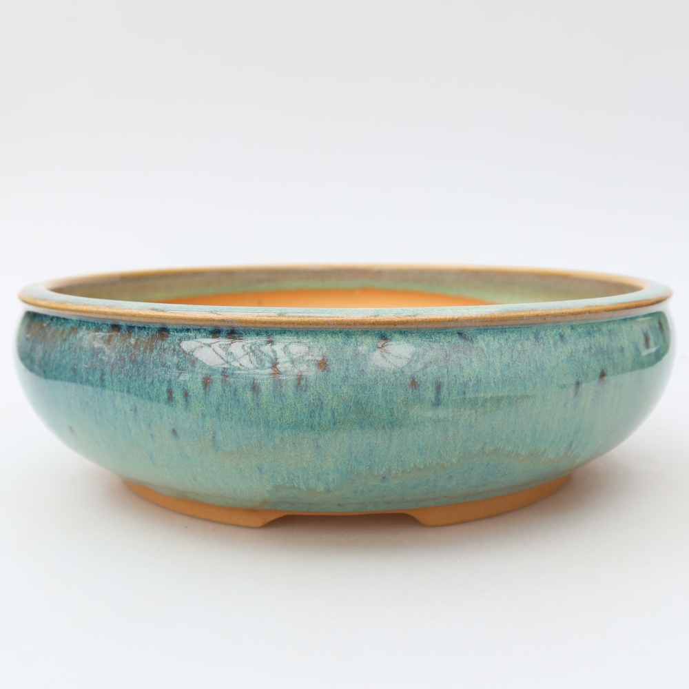 Bonsaischale aus Keramik 22,5 x 22,5 x 7 cm, grün