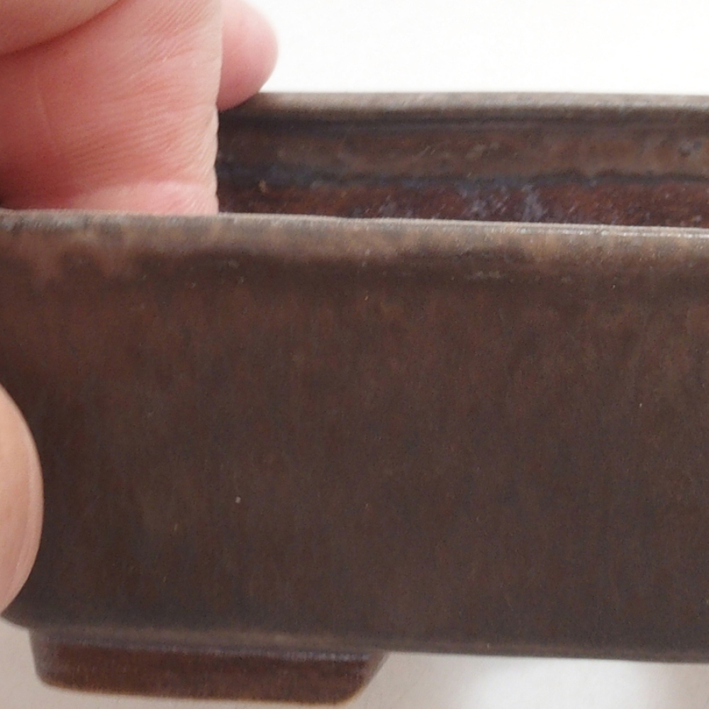Bonsaischale aus Keramik 9,5 x 8 x 3,5 cm, Farbe braun