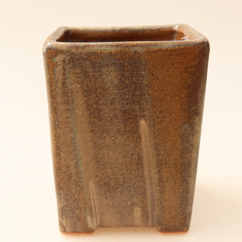 Keramik-Bonsai-Schale 7,5 x 7,5 x 10 cm, Farbe: braun