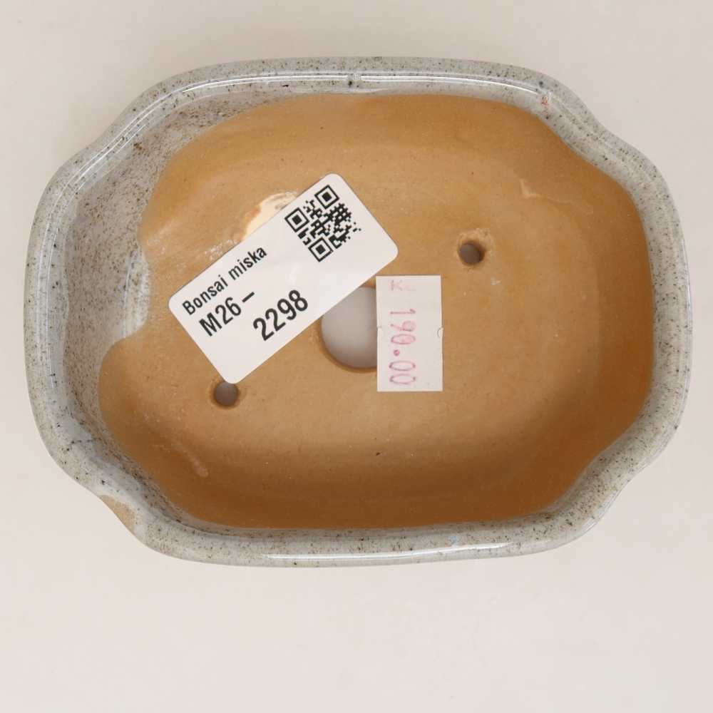 Keramik-Bonsai-Schale, 10,5 × 8 × 4 cm, Farbe: Grau