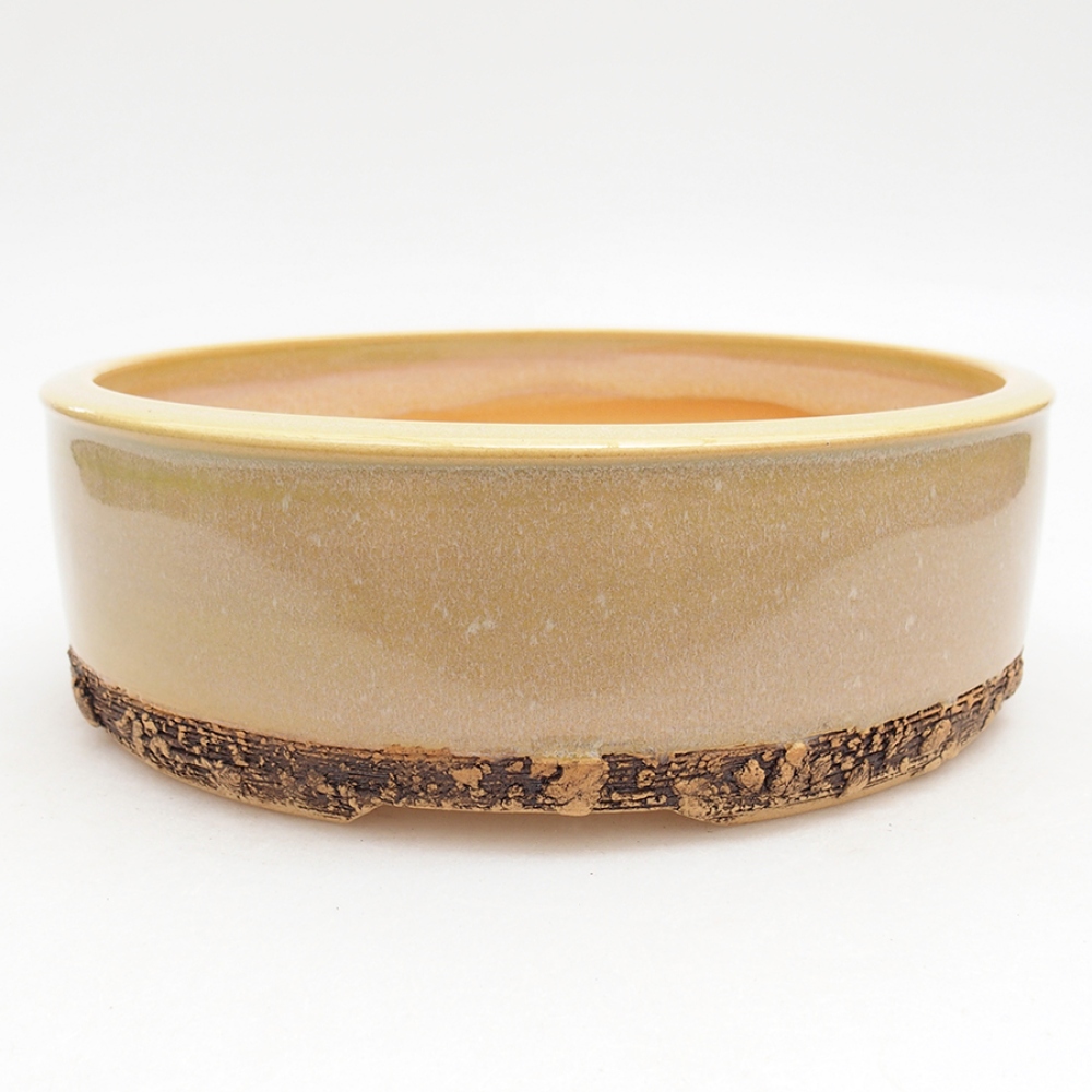 Keramik-Bonsai-Schale 18,5 x 18,5 x 6 cm, Farbe grün