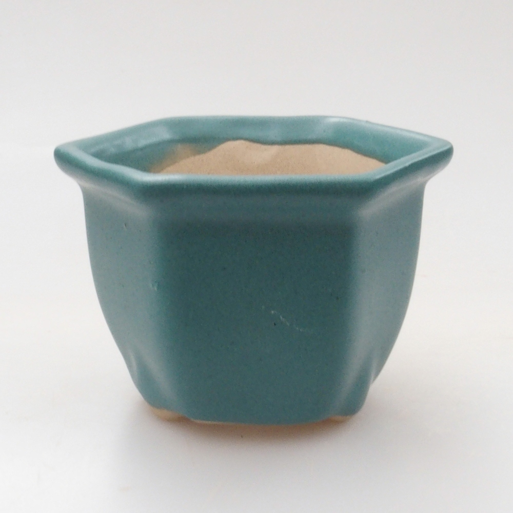 Keramik Bonsai Schale 6,5 x 6,5 x 5 cm, Farbe blau