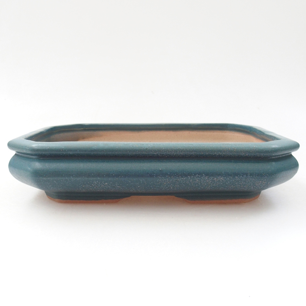 Keramik-Bonsaischale 19 x 13,5 x 4,5 cm, Farbe blau