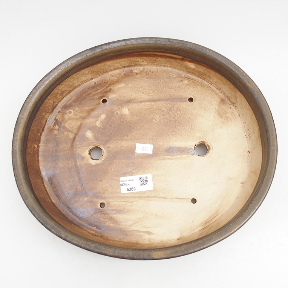 Keramik-Bonsaischale 32 x 28 x 6,5 cm, Farbe Braun