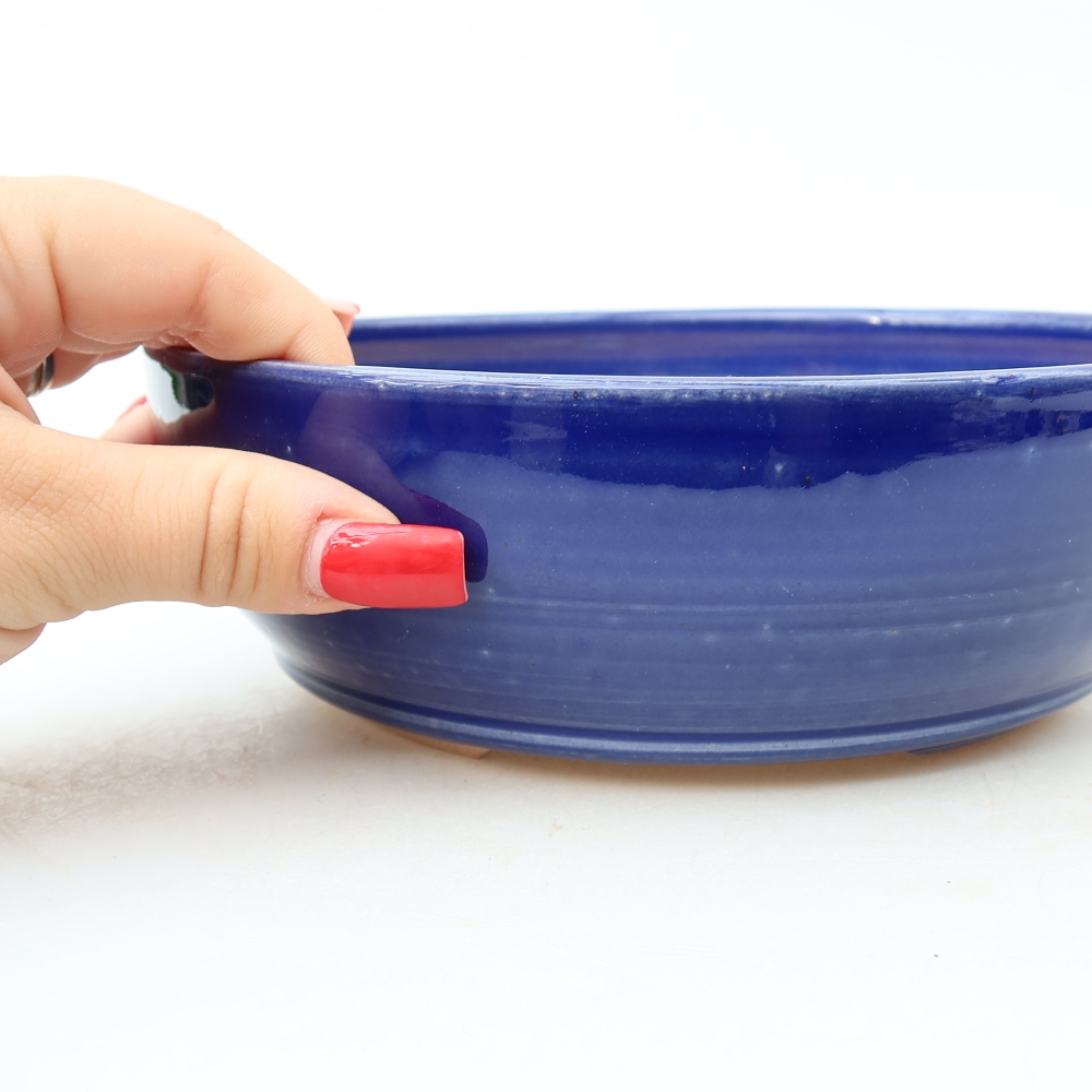 Bonsaischale aus Keramik 19 x 19 x 6 cm, Farbe blau