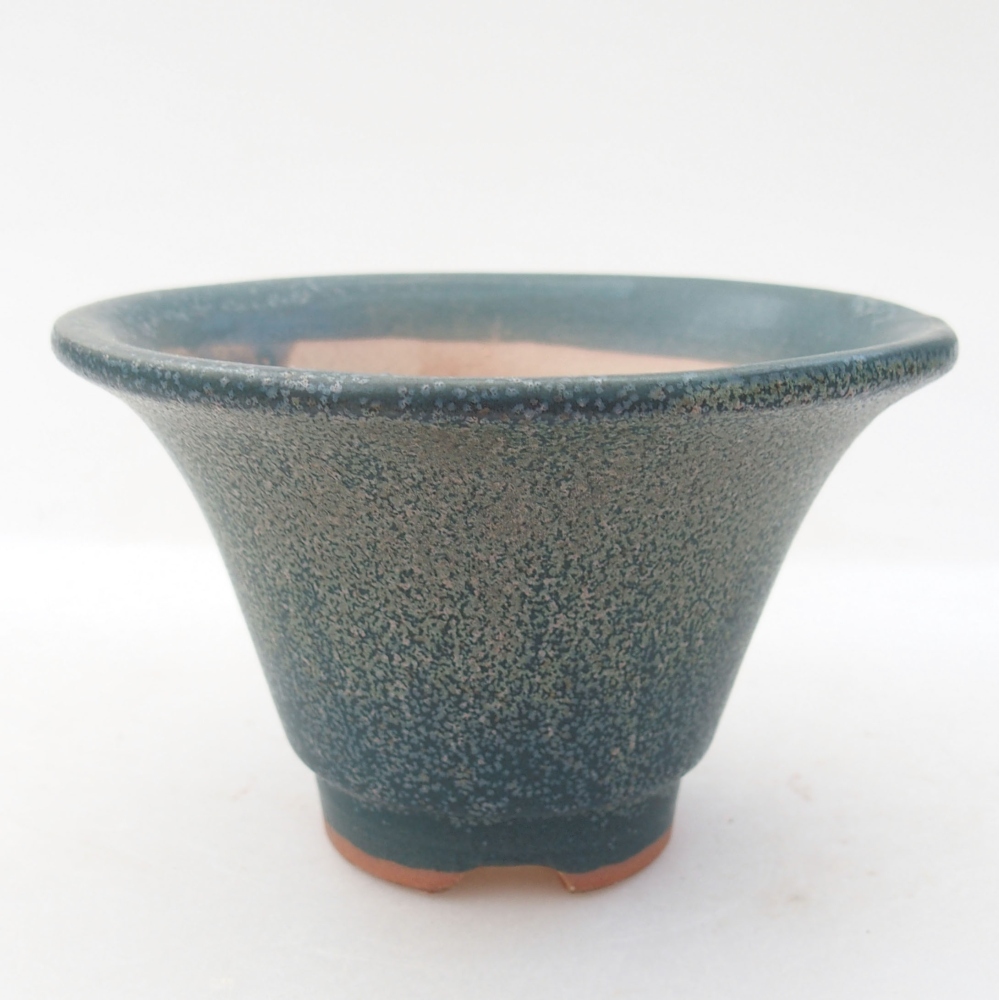 Keramik-Bonsaischale 10,5 x 10,5 x 6,5 cm, Farbe blau