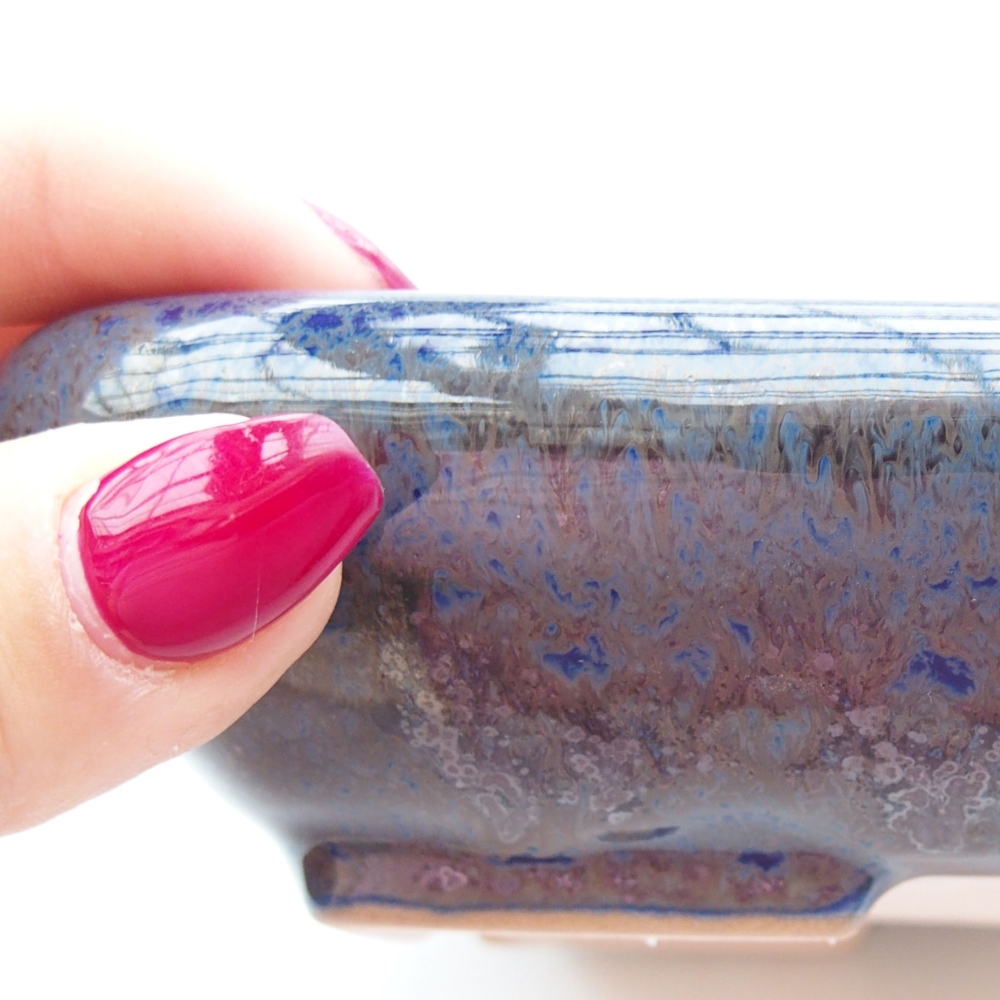 Keramik-Bonsaischale 17 x 14 x 3,5 cm, Farbe blau