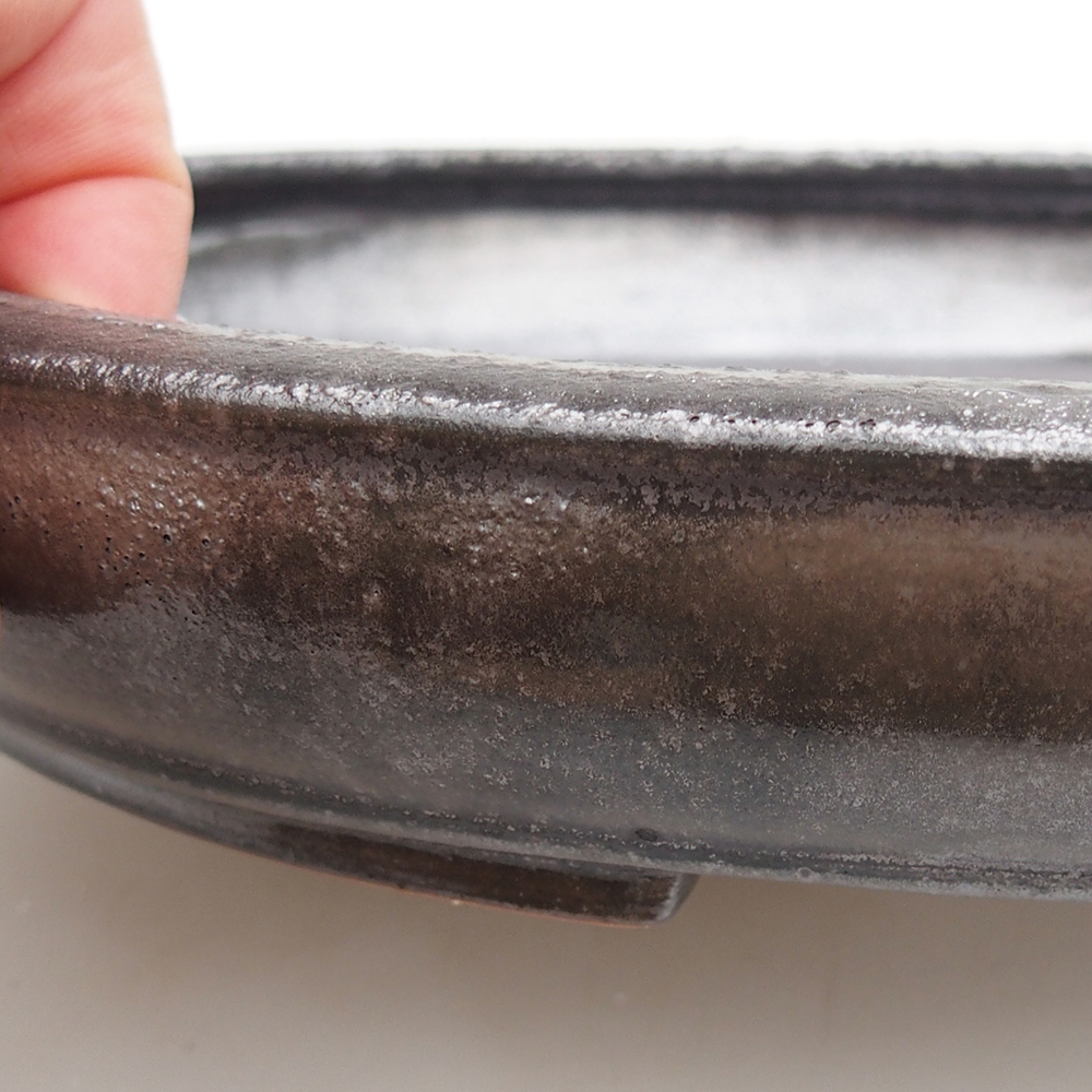 Bonsaischale aus Keramik 24 x 19,5 x 4 cm, Farbe schwarz-grün