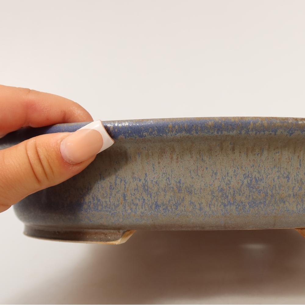 Bonsaischale aus Keramik 24 x 21 x 5 cm, Farbe blau