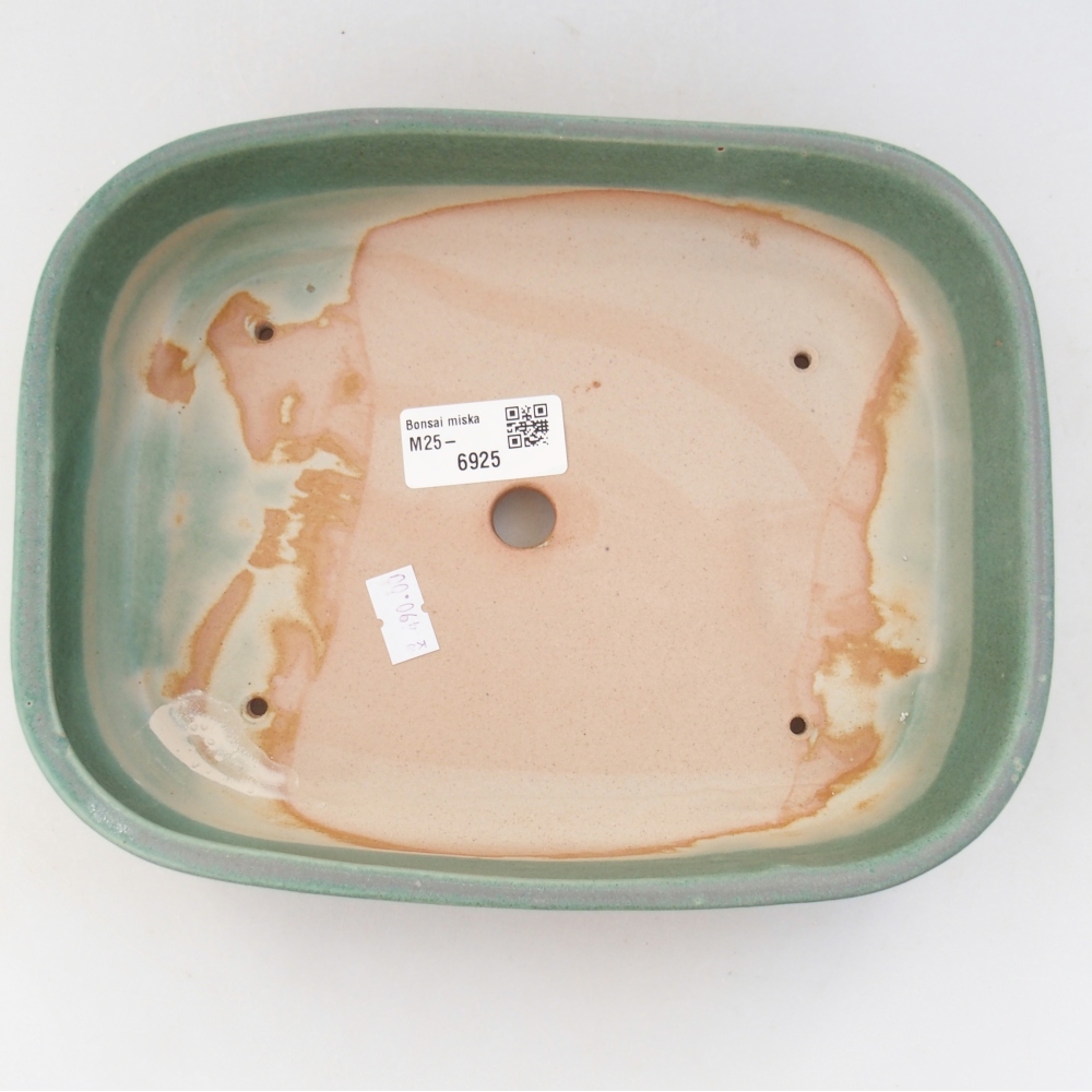 Bonsaischale aus Keramik 22,5 x 17,5 x 5,5 cm, grün