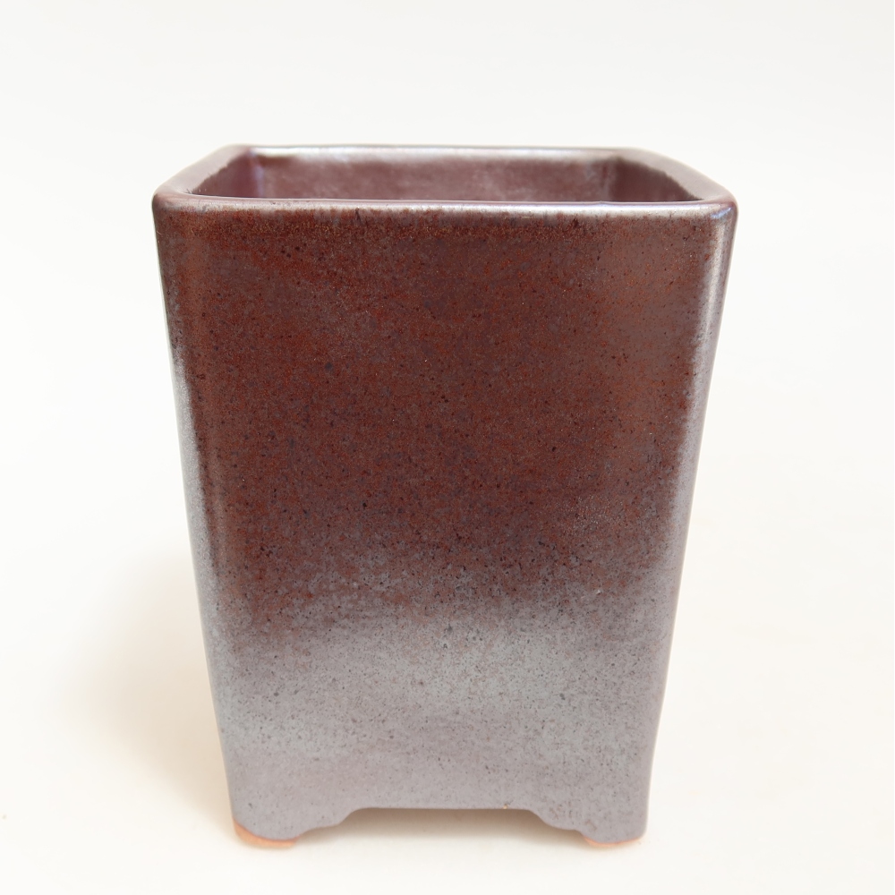 Keramik-Bonsai-Schale 9 x 9 x 11 cm, metallfarben