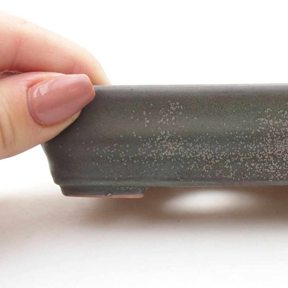 Bonsaischale aus Keramik 11 x 8 x 3 cm, grau