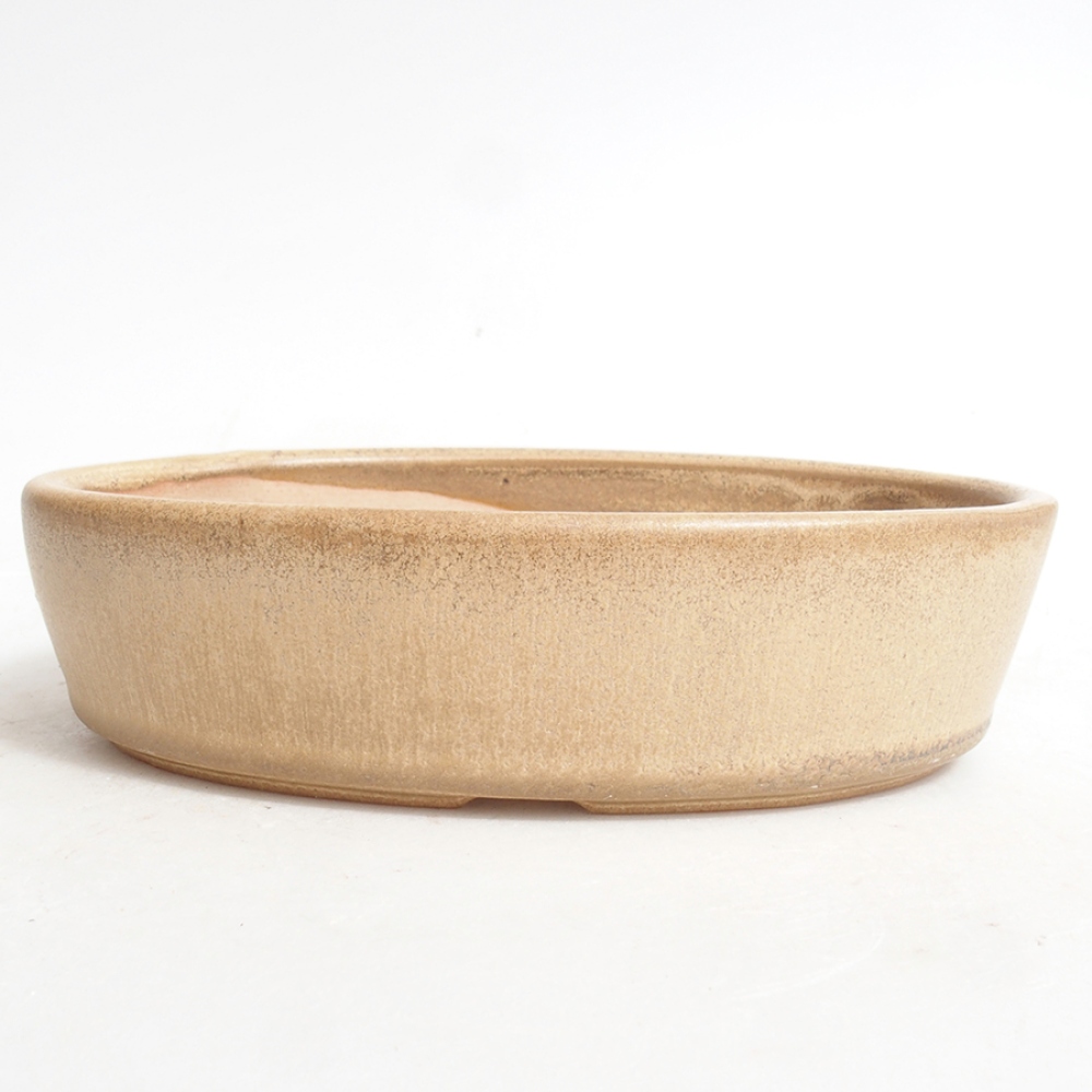 Keramik-Bonsaischale 16,5 x 11 x 4 cm, Farbe beige