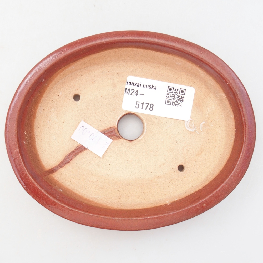 Keramik-Bonsaischale  13 x 11 x 3 cm, Farbe Burgunde