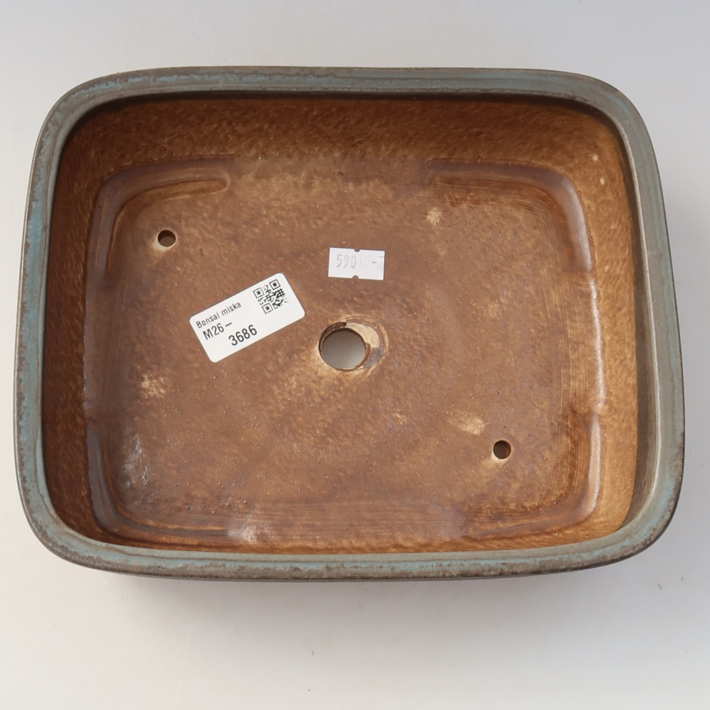 Keramik-Bonsai-Schale 22,5 x 18 x 6 cm, Farbe: Blau
