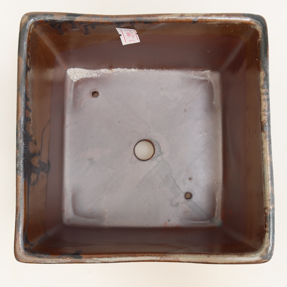 Keramik-Bonsai-Schale 15 x 15 x 10,5 cm, Farbe: braun